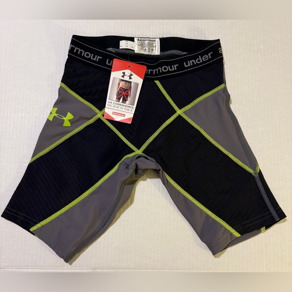 Under Armour Women’s Support Coreshorts Black/Grey/Lime Green -S/M